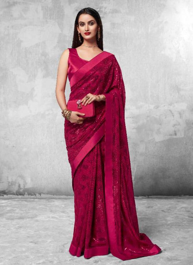 ANMOL INNARA Latest Fancy Designer Heavy Fancy Party Wear Blooming Georgette Stylish Saree Collection